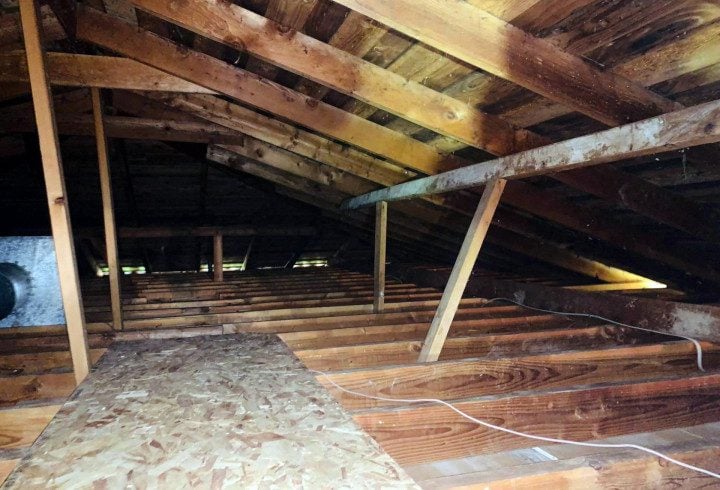 View into attic area