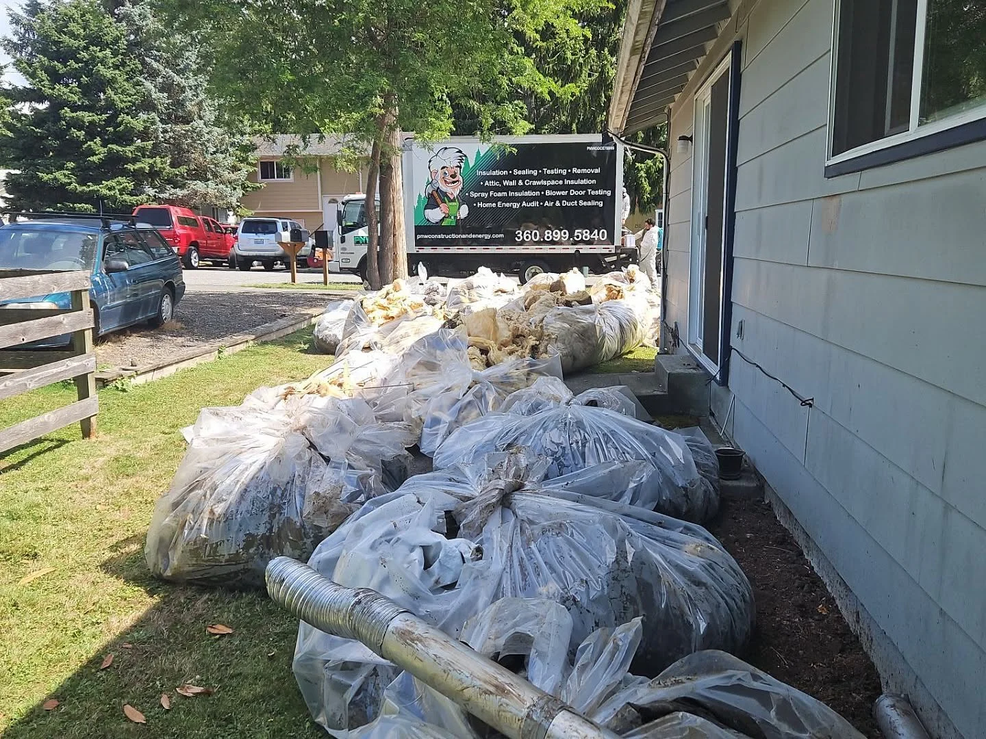 insulation, crawlspace - truck parked